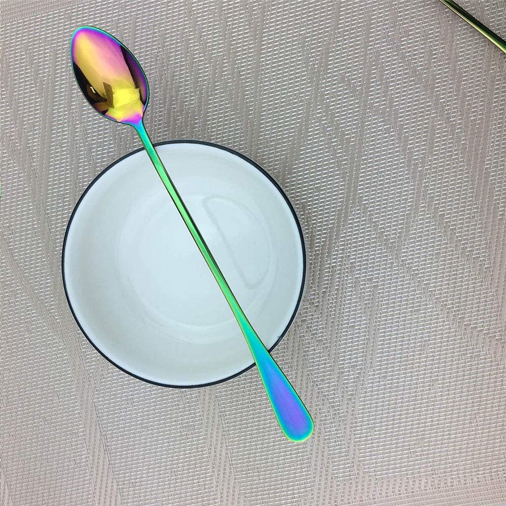 Colorful Teaspoons Set of 4, Stainless Steel Rainbow Muticolorful Silverware Dessert Spoon, Coffee Spoon, Mirrored Finish โ image 5
