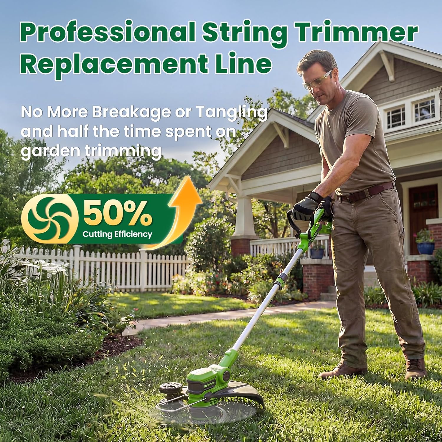 Trimmer String Spool Compatible with Greenworks, 0.065" 16Ft Single Line Auto-Feed String Trimmer Spools for Greenworks Weed Eater, Weed Wacker String — image 5