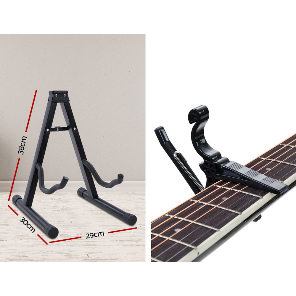 Alpha 41 Inch Acoustic Guitar Equaliser Electric Output Cutaway w/ Stand Wood โ image 6