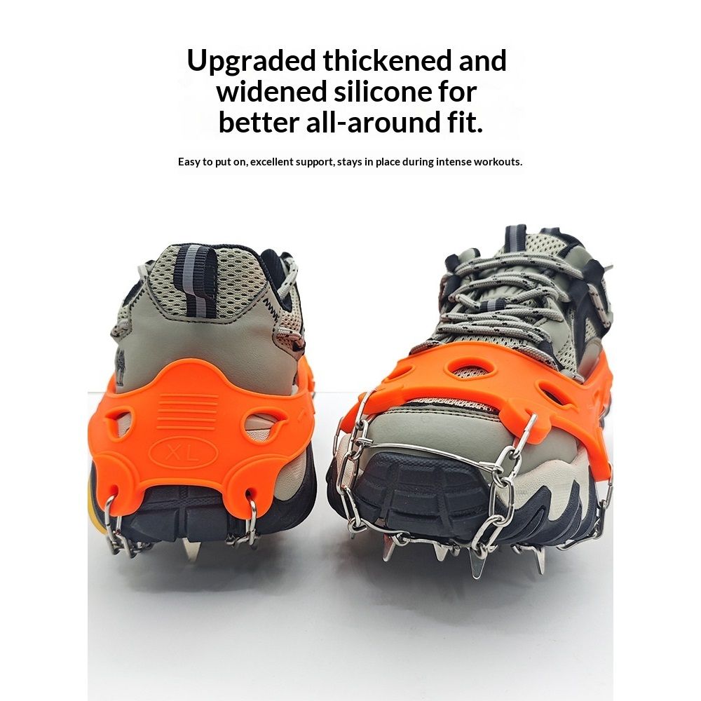 Ice Cleats Traction Snow Grips for Boots Shoes Women Men Anti Slip 19 Stainless Steel Spikes Safe Protect for Hiking Fishing Walking Climbing — image 2