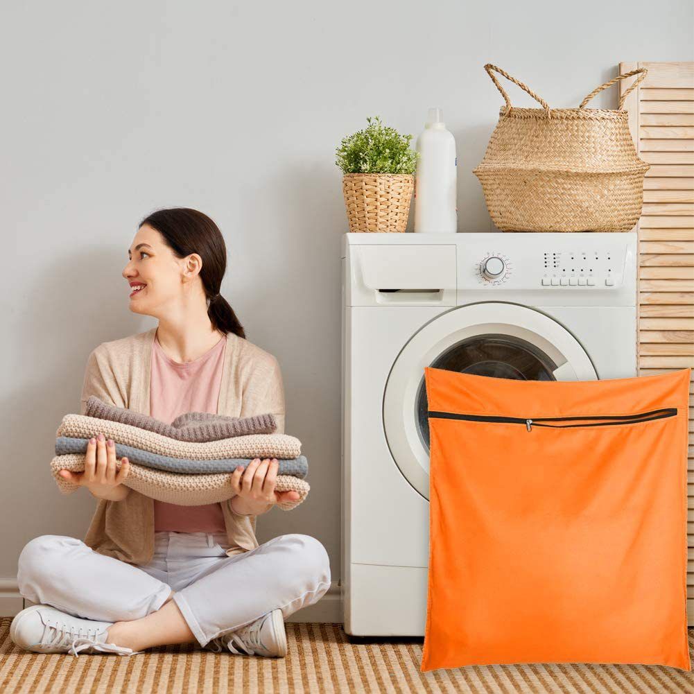 Pet Washing Bag Dog Cat Horse Hair Laundry Bag for Rug Sheet Boots Pets Laundry Helper 65x70cm Orange โ image 4