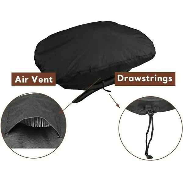 600D Waterproof Grill Cover with UV Protection for Weber Q100, Q1000, Q1200, Q1400 and Baby Q Portable Gas Grills, Black — image 3