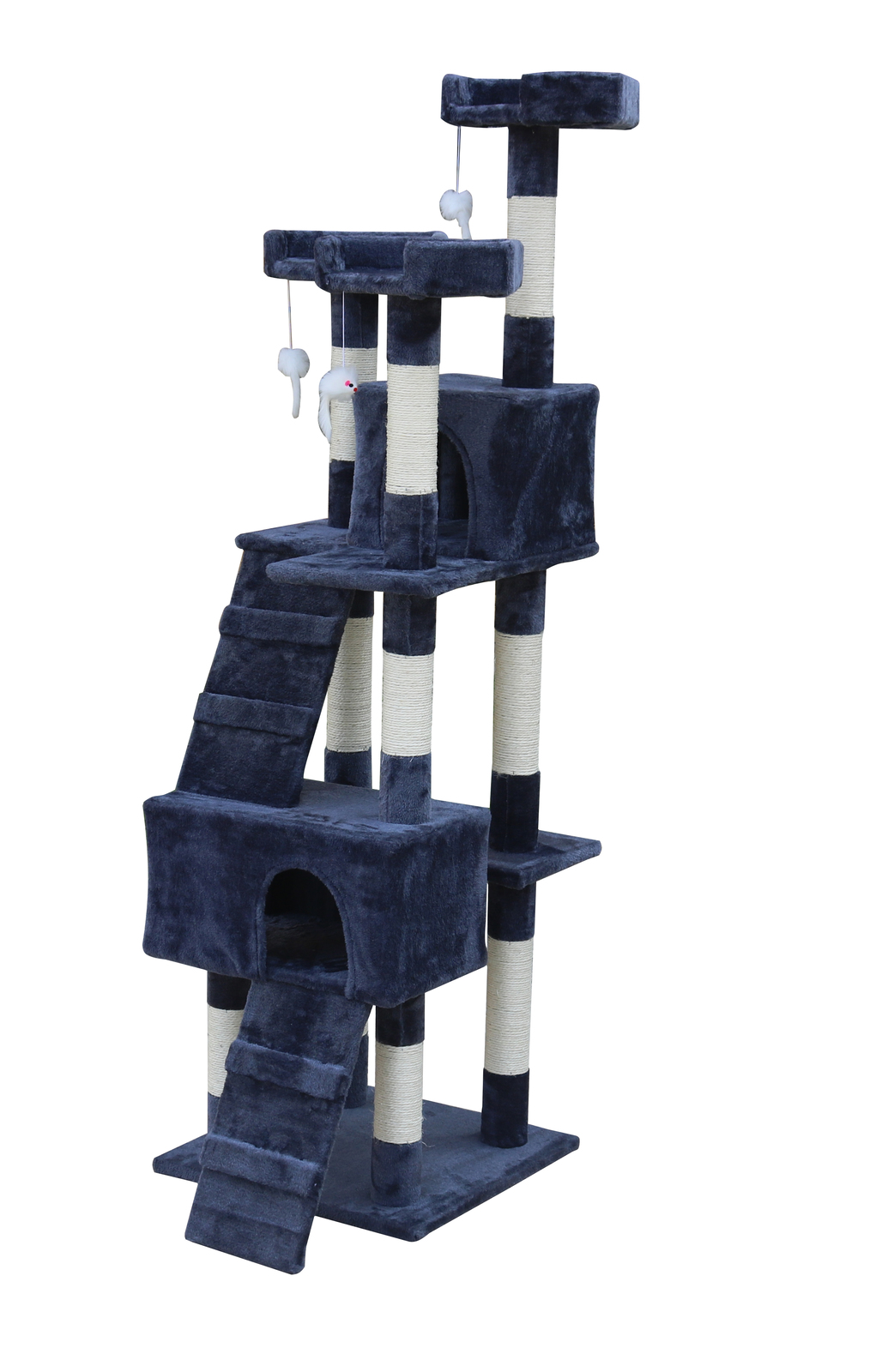 YES4PETS 170cm Cat Scratching Post Tree Post House Tower with Ladder Furniture Grey โ image 2