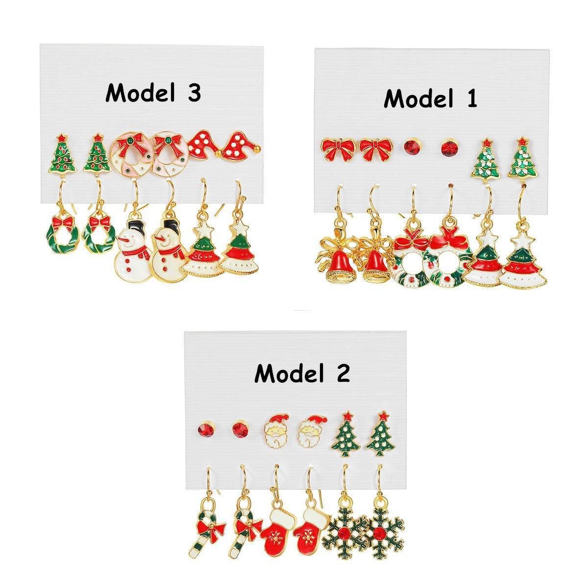 Festive Christmas Earrings Set for Women Holiday Jewelry Stud Set Gift Idea - 2 — image 4