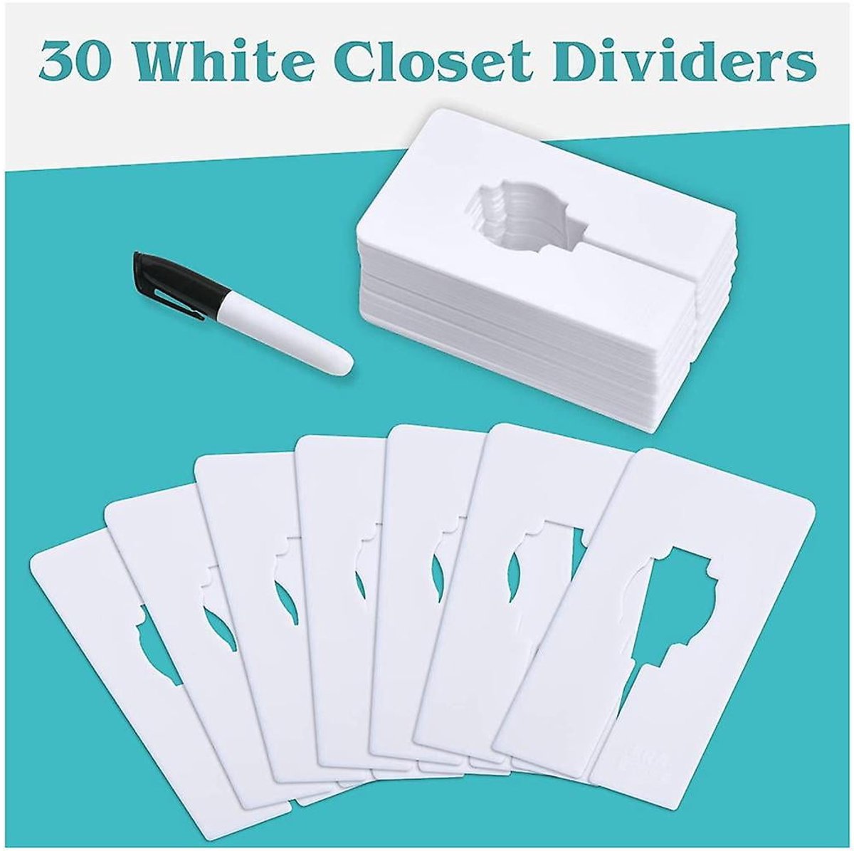 Wardrobe dividers - for hanging clothes - rectangular clothes dividers on racks - white wardrobe 40 pieces — image 5