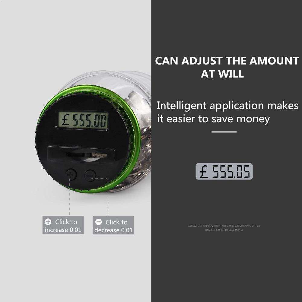 Digital piggy bank UK Coin counter - Large transparent piggy bank with LCD screen - piggy bank as a gift for kids and adults (large size) — image 5