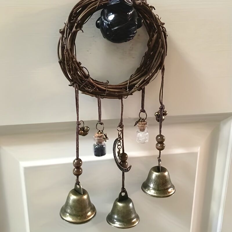 Bell Door Handle Protector Pendant, Vine-style Wind Chime, Witch Prayer Crystal Wind Chime, Home Decor — image 6