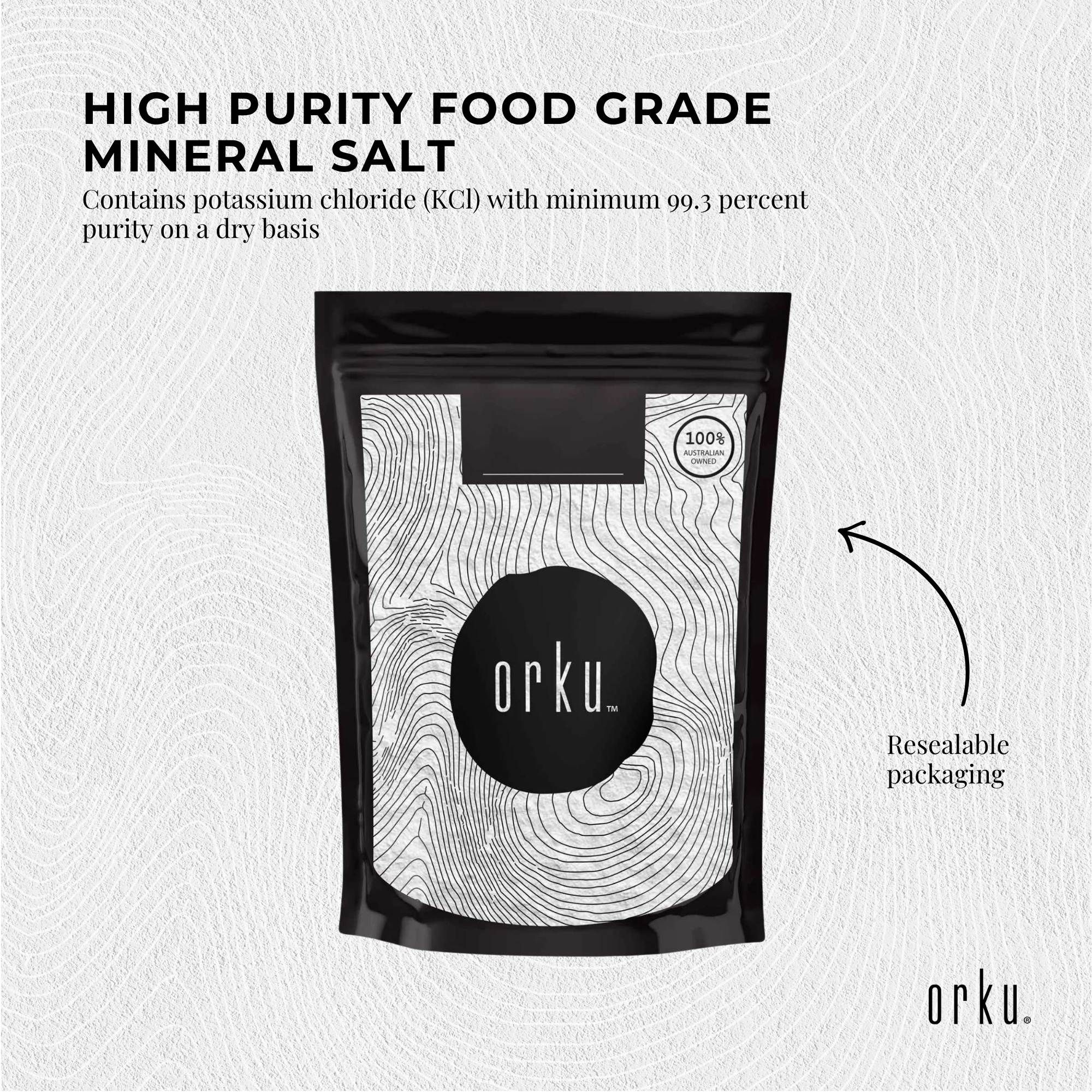 Orku 2Kg Potassium Chloride Powder (KCl) - Food Grade E508 Salt Substitute โ image 3
