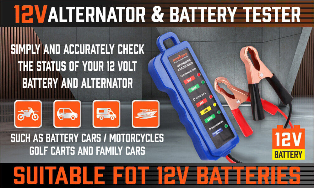 Digital 12V Alternator Battery Tester Car Load Tester Automotive Voltage Check — image 2