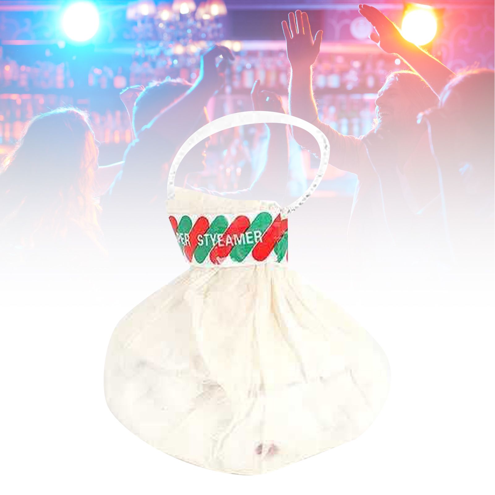 Streamer Popper Hand Throw Paper Cracker 30 Stripes Confetti Decor for Party Home Pull Ring White — image 5