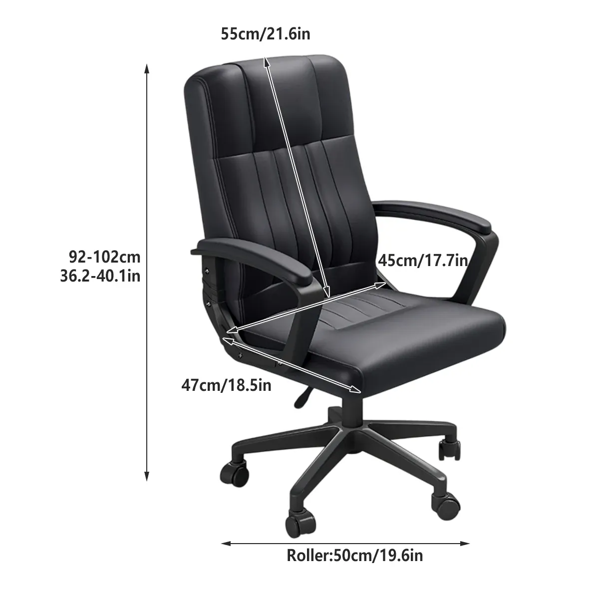 Swivel Office Chair Adjustable Height Padded Seat Computer Chair With Wheels โ image 3