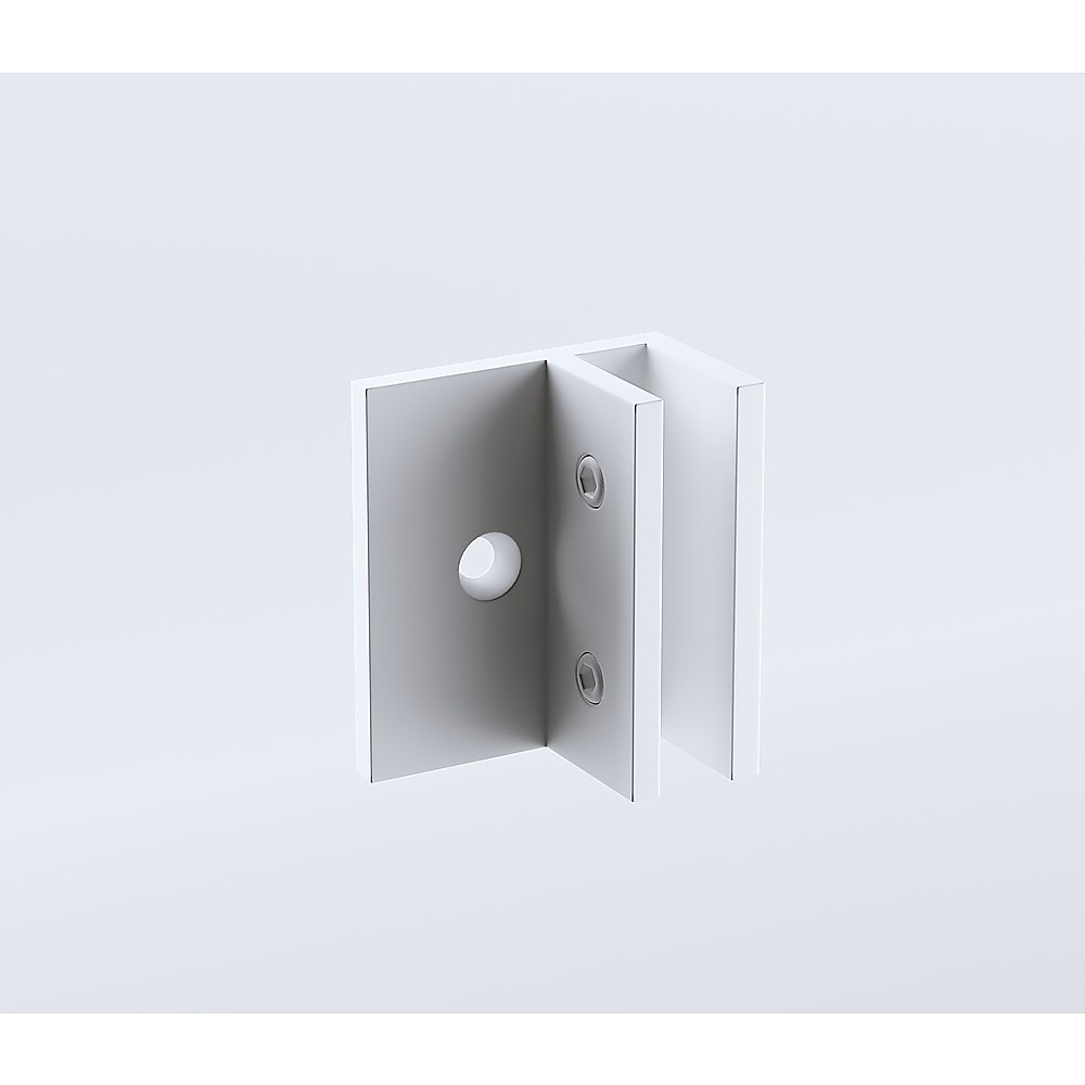 70cm Reeded Glass Shower Screen with White F-Brackets and Floor F-Bracket โ image 6