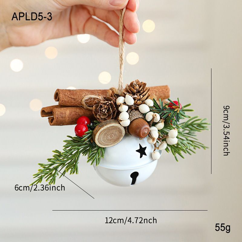 Vintage Metal Christmas Bell Floral Christmas Decorations Red And Gold - Multi-color - Size APLD4-4 — image 4