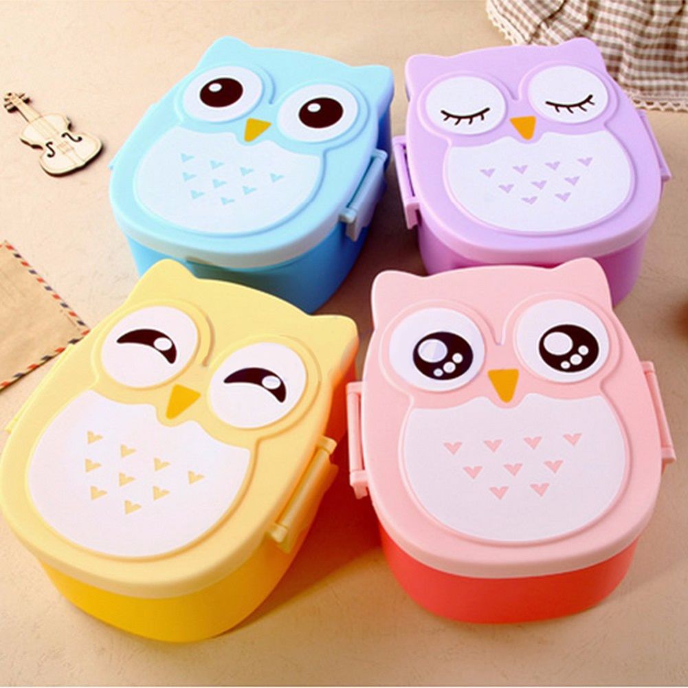 Cute Owl Students Lunch Box Portable Kids Bento Box Food Container Camping Picnic Storage Box โ image 3