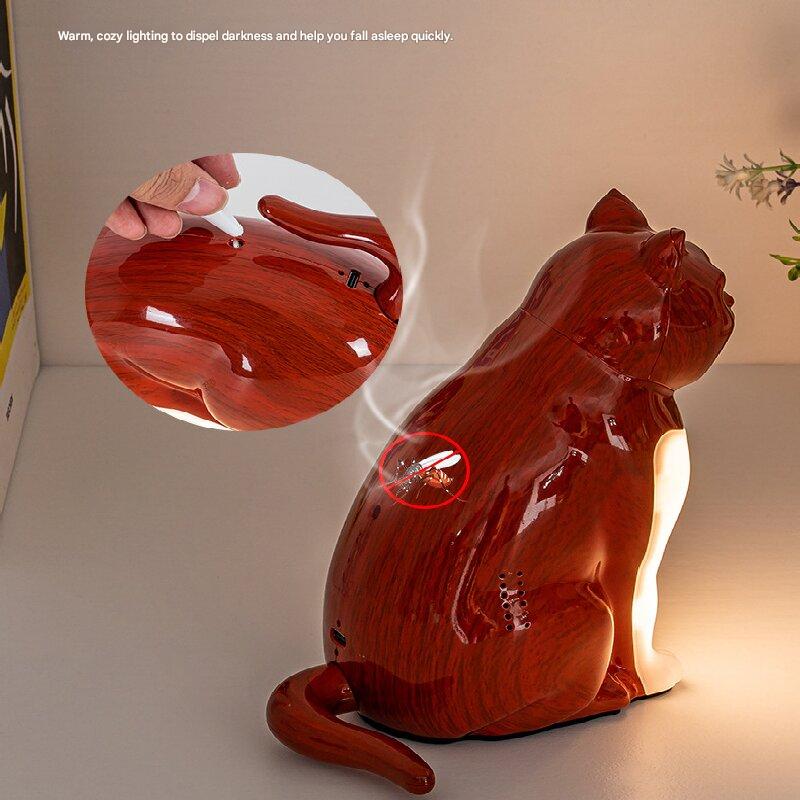 Grey Lucky Cat Rechargeable Desk Lamp with Sound and Aromatherapy Function Remote Control Eye Care Night Light for Local Home Bedroom and Modern Living Areas โ image 3