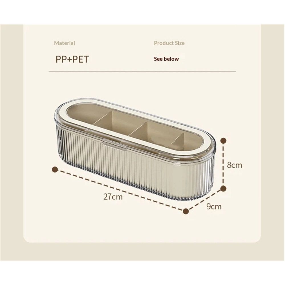 Clear Seasoning Box with 4 Compartments - Spice Organizer with Lids and Spoons - Condiment Container Set for Salt, Sugar, Pepper, and More - Countertop Spice — image 4