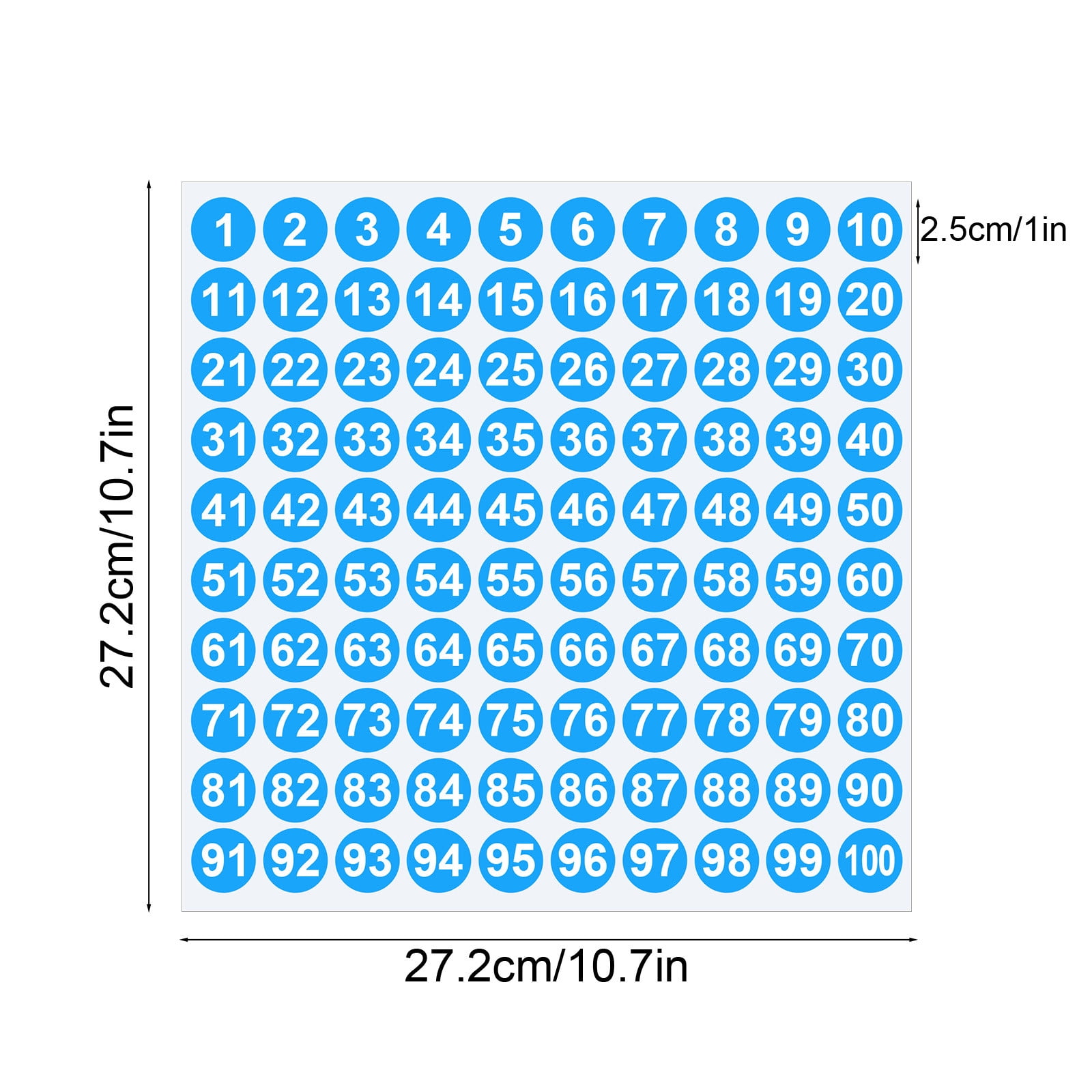 1 Inch Round Number Stickers,1-100 Multi-Color Self-Adhesive Labels for Mailbox,Scrapbook,and DIY Crafts,Easy to Peel and Stick on Various Surfaces,Durable โ image 3