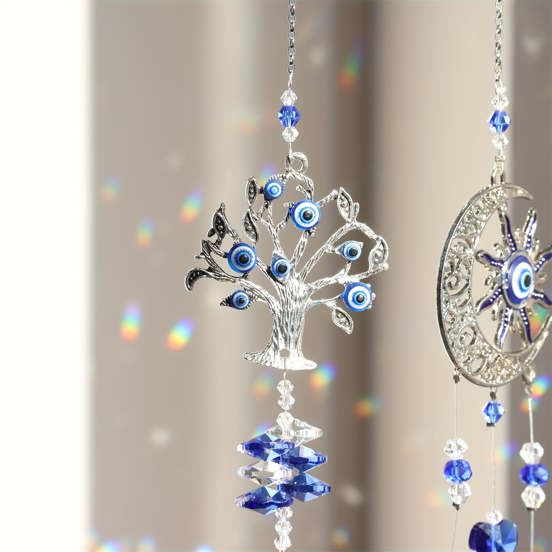 3pc Evil Eye Crystal Sun Capture Pendant Suitable for Home Window Decoration and Garden Hanging Decoration — image 6