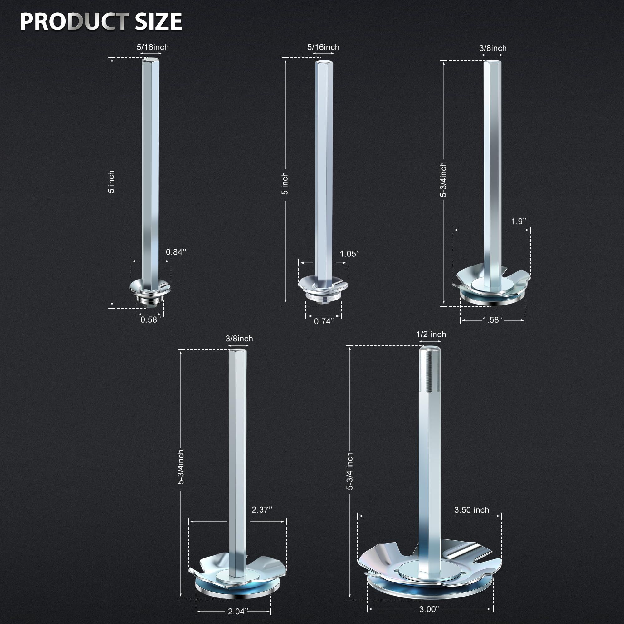 5 Pcs PVC Fitting Socket Saver Set with 1/2 Inch, 3/4 Inch, 1-1/2 Inch, 2 Inch, 3 Inch Head, PVC Pipe Reamer Cutter, Fits 1/2" โ image 2