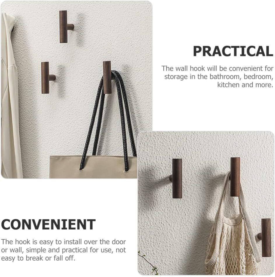 4 Piece Solid Wood Wall Clothes Rack No Drill โ image 4