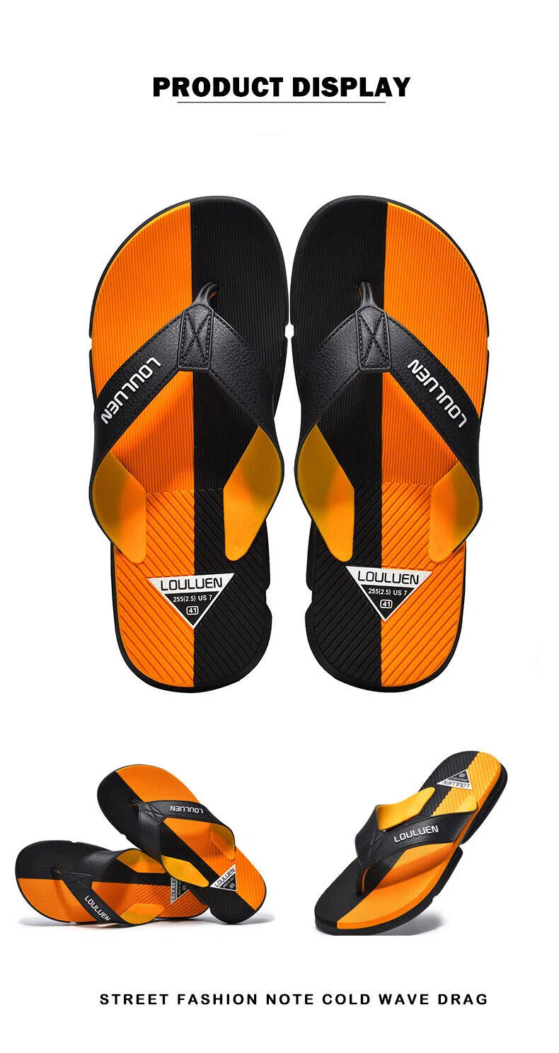 Men's Flip Flops with EVA-PVC Dual Sole, Orange for Comfort & Slip-Resistance(43) โ image 6