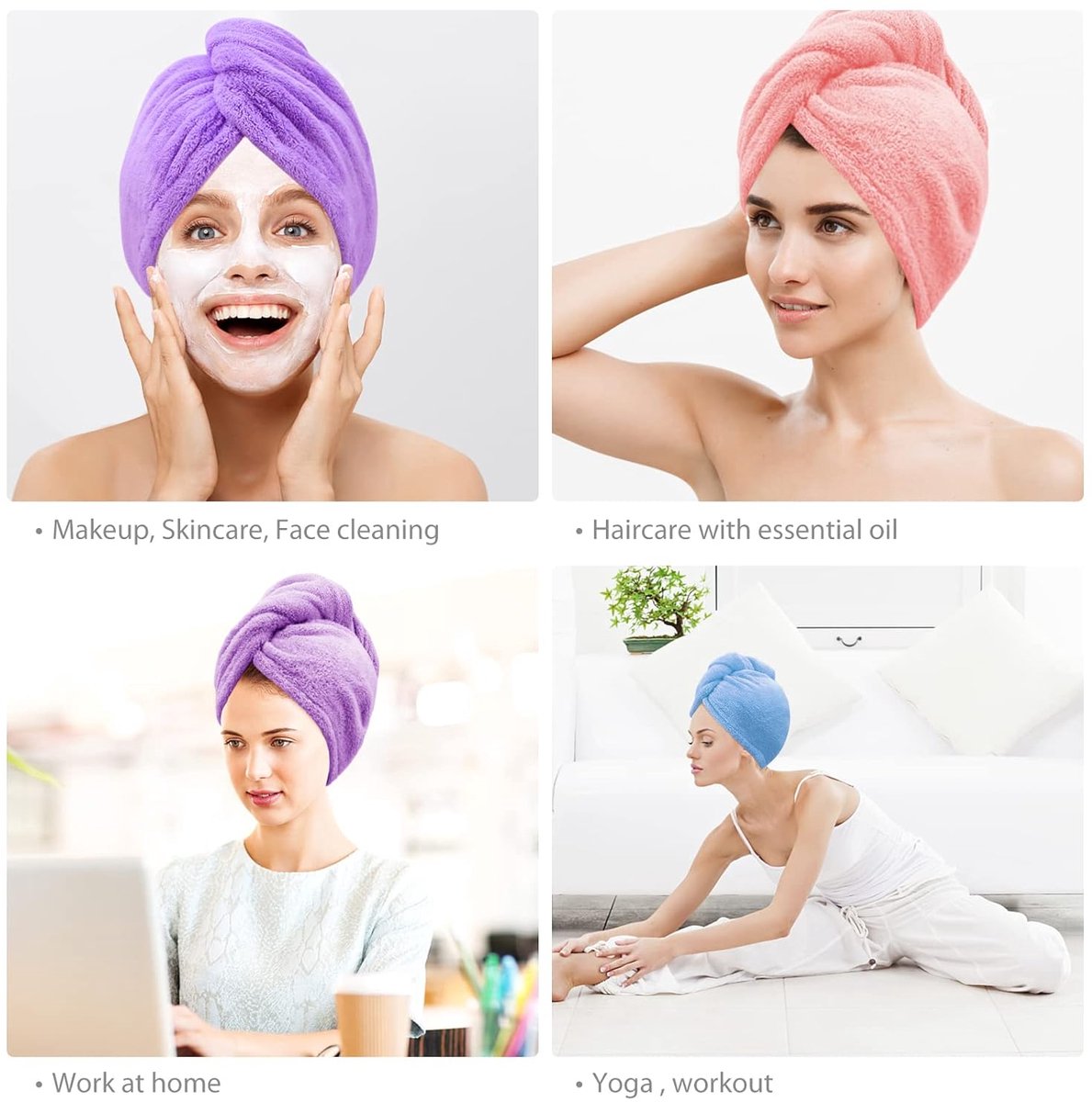 Piece Hair Towel - Microfiber Hair Towel - Head Towel - Quick-Drying Towel - for Women, Men, Children, Quick-Drying Wrap for Curly - Long Hair - Anti-Frizz — image 2