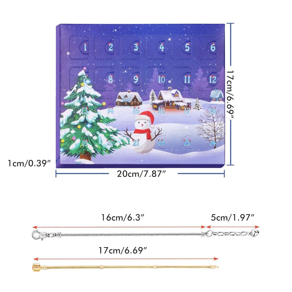 Christmas Advent Calendar DIY Charm Bracelet Making Kit for Kids 24 Days Christmas Countdown Calendar Jewelry Gifts for Girls — image 2