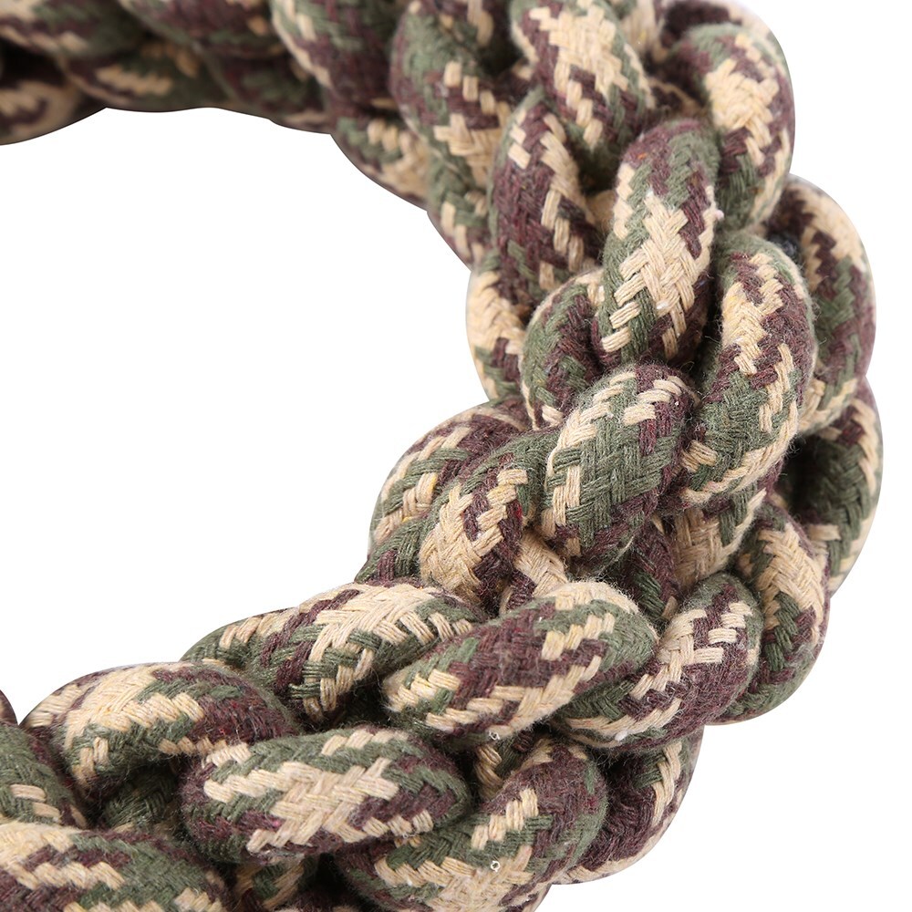 2 x Dog Toy Cotton Rope Braided Ring Pet Toy Chew Rope Play Dental โ image 2