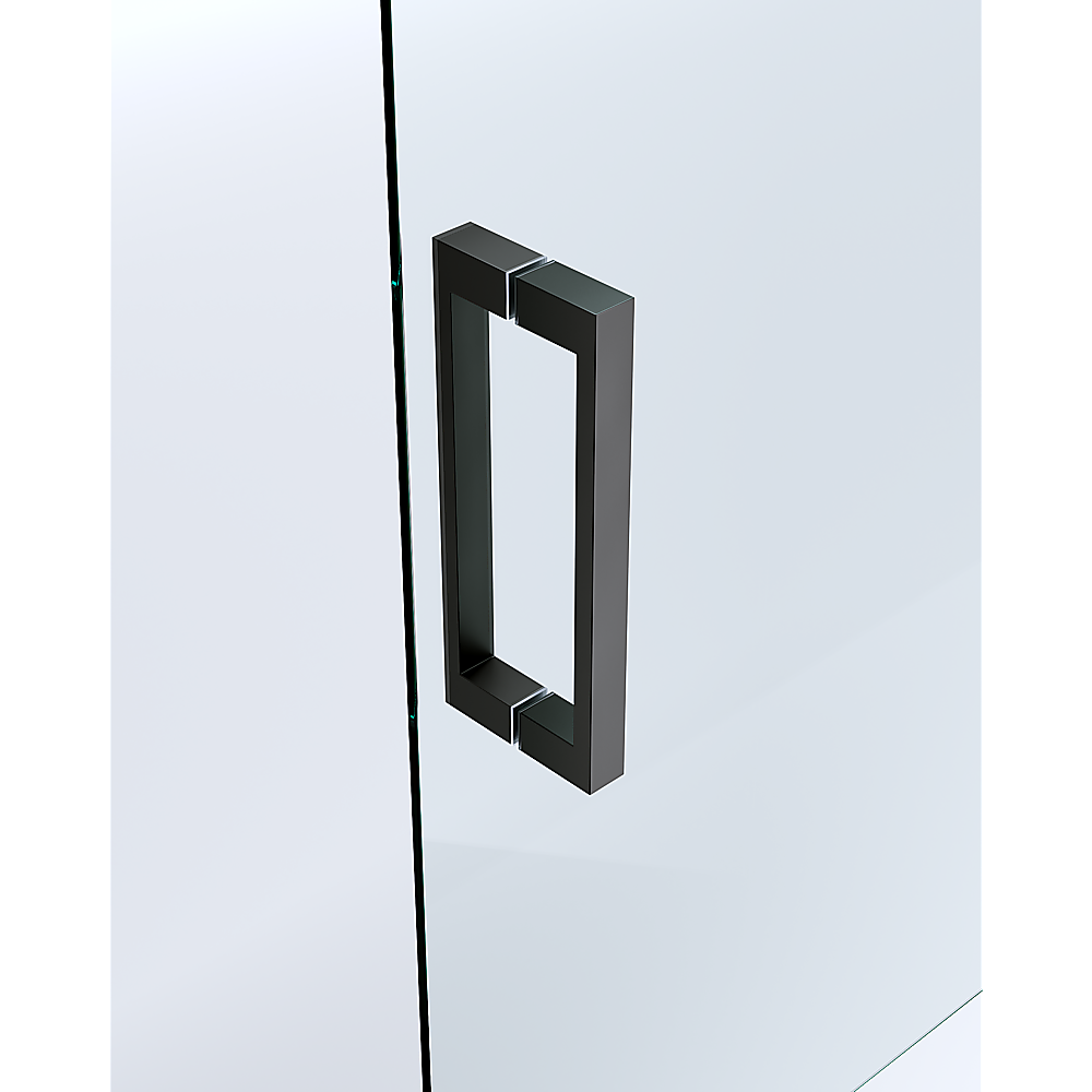 130-140cm Adjustable Wall to Wall Sliding Glass Shower Door in Black โ image 2