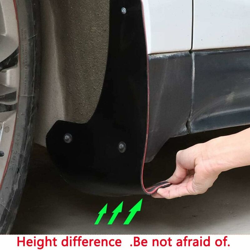 Car Mud Flaps Soft Material Universal Fit Black Rubber Splash Guards Mudguards No Collision Universal 17" X 9" X 0.2" โ image 3