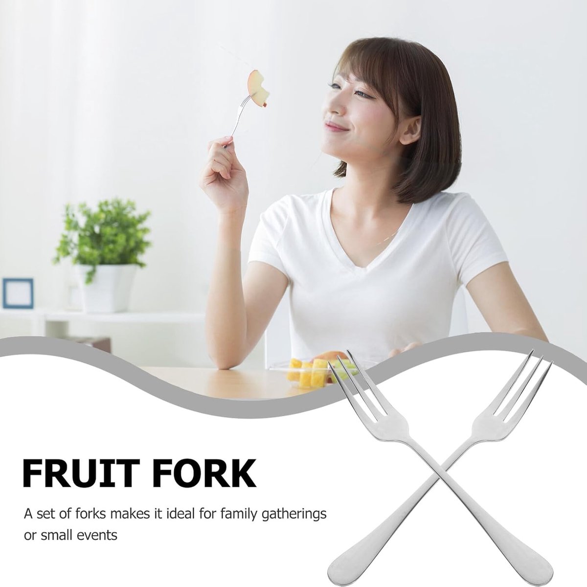 Fruit Forks - 12 pieces - Mini fruit forks made of stainless steel - Portable fruit forks - For snacks and desserts - Suitable for family gatherings and โ image 3