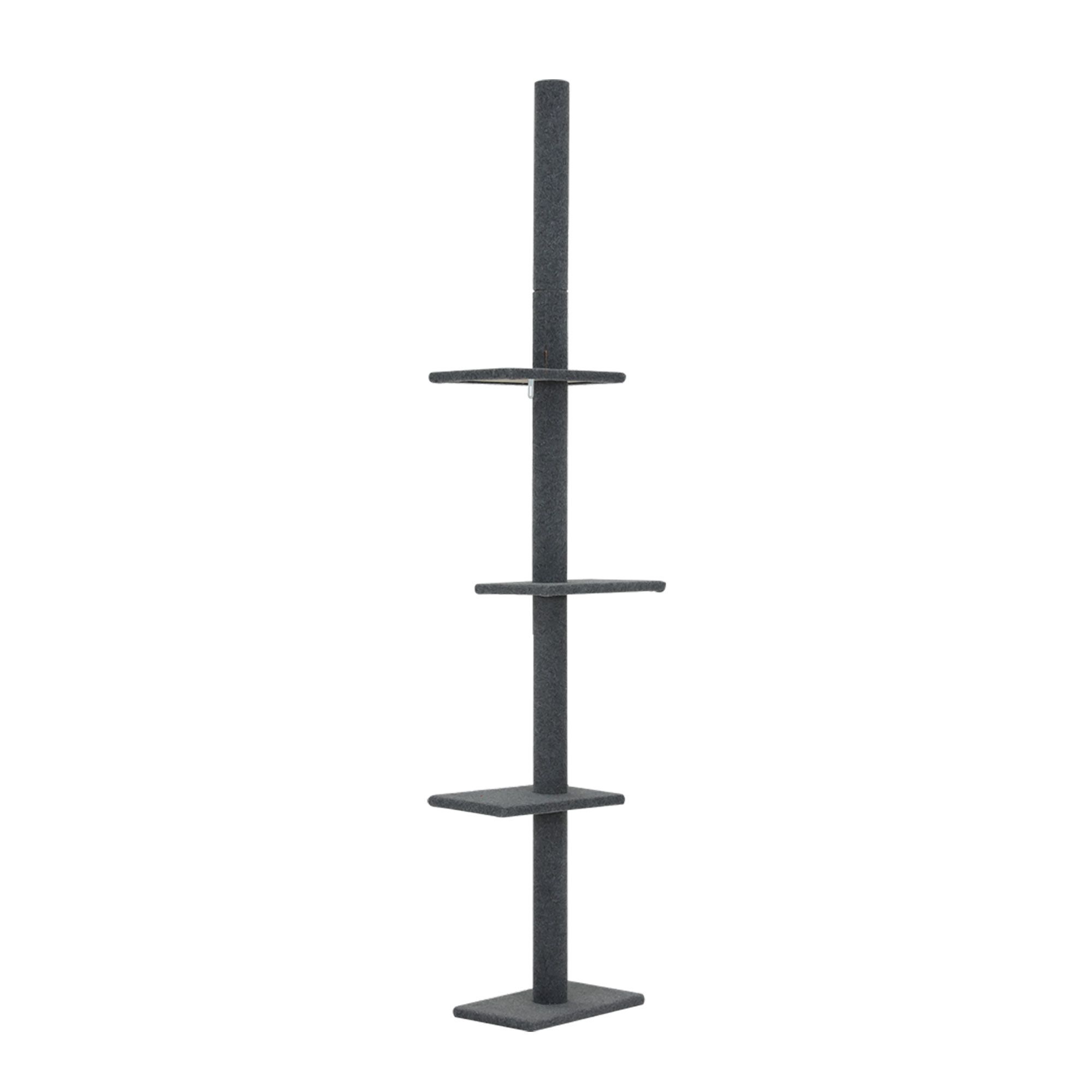 i.Pet Cat Tree 290cm Tower Scratching Post Scratcher Floor to Ceiling Cats Bed Grey — image 3