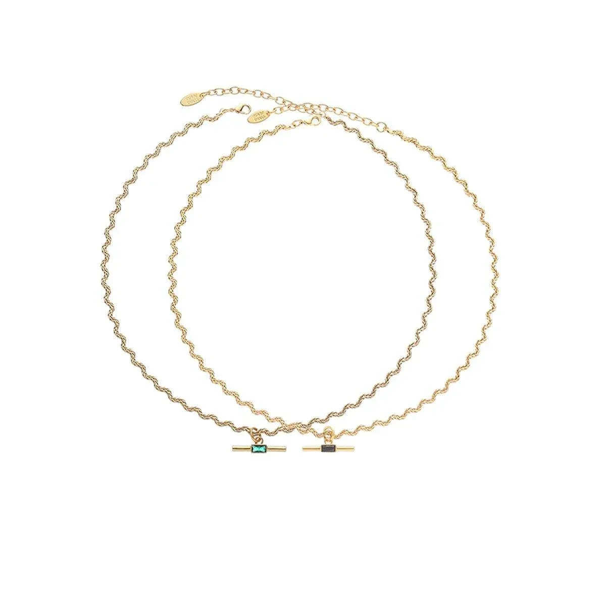 Vintage Retro Style Curved Chain Necklace for Women Fashion Jewelry Accessory - Black — image 3