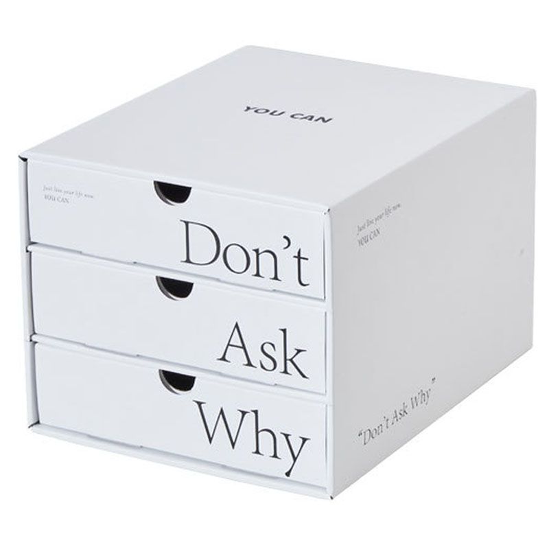 Desk Organizer with Drawer Corrugated Paper 3 Tier Desktop Storage Box for Home Dorm Office White โ image 4