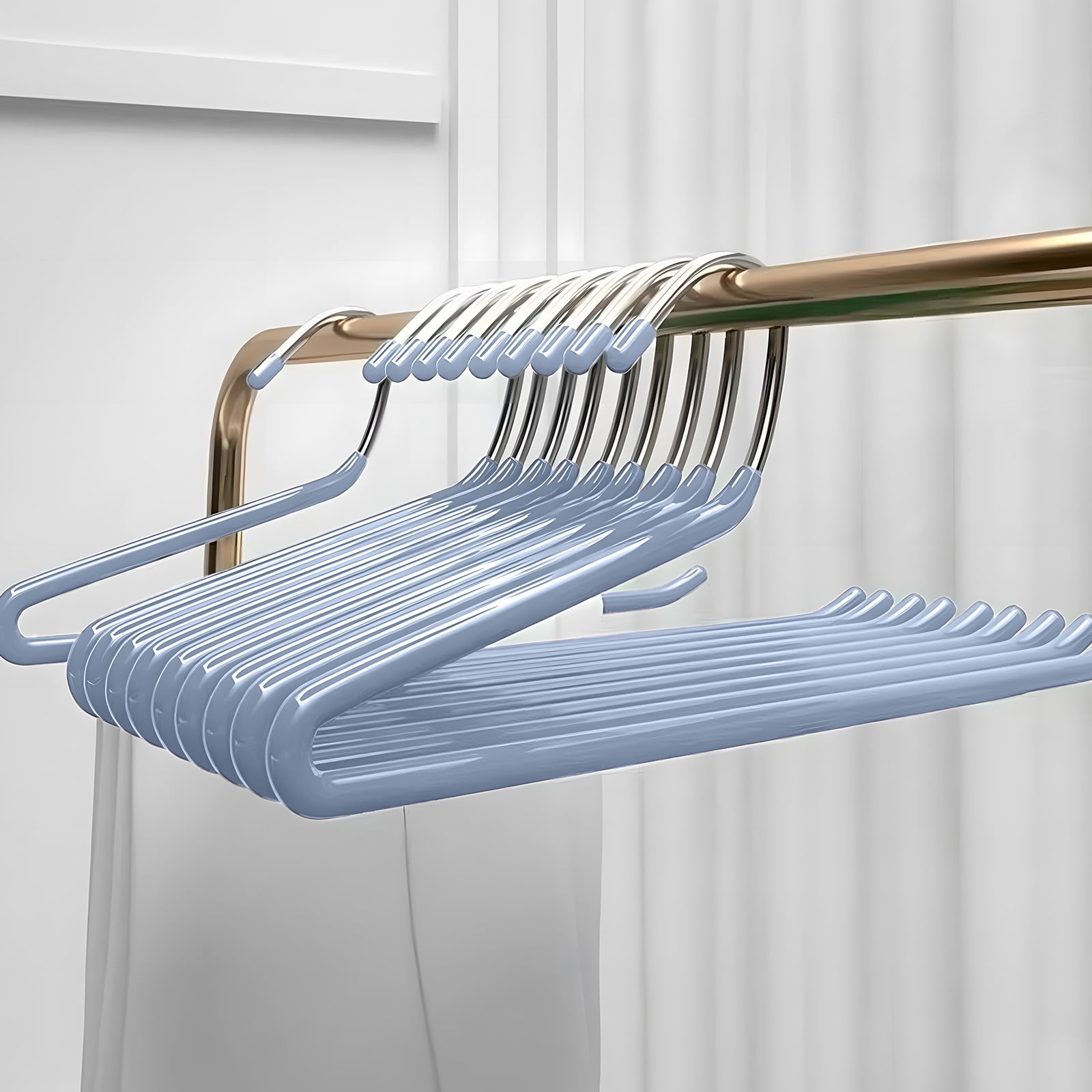 Heavy Duty Metal Pants Hangers, Jean Hangers for Closet, Open Ended Clothes Hanger for Pant Slack Trouser Scarf, Space Saving, Non Slip 14×4.7 in Pink