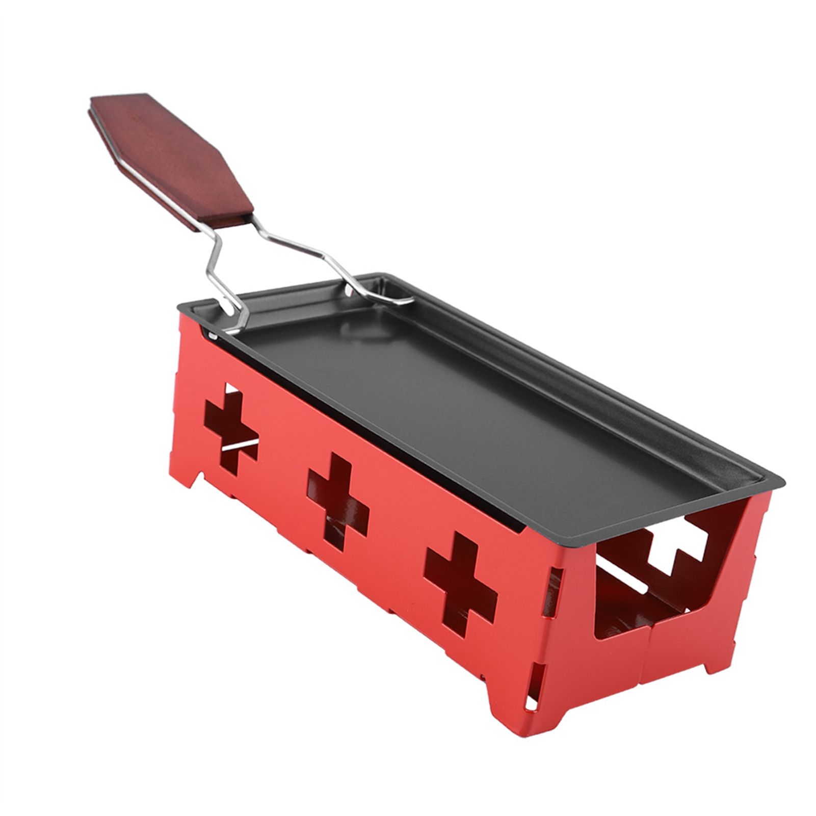 Portable NOn Stick Cheese Raclette Rotaster Baking Tray Stove Set Home Kitchen Grilling Tool — image 6