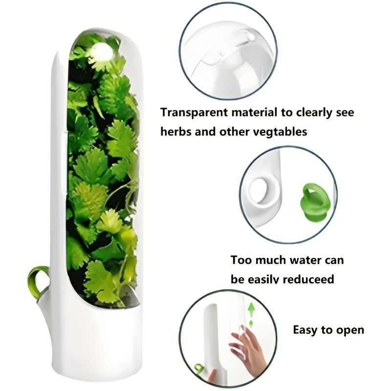 2pcs Herb Preserver Seed Pods Keep Vegetables Fresh Cilantro Container for Fridge, Preserve Herbs in Bottle, Mint Fridge Storage, Keep Green Fresh 2-3 Weeks — image 4