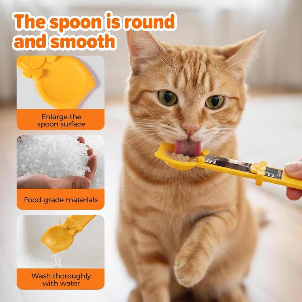 4 Pieces Silicone Pet Food Spoon and Can Scraper Set for Wet Food, Treats and Pouches, Easy-Use Feeding Tools for Cats and Dogs, Multicolor — image 4