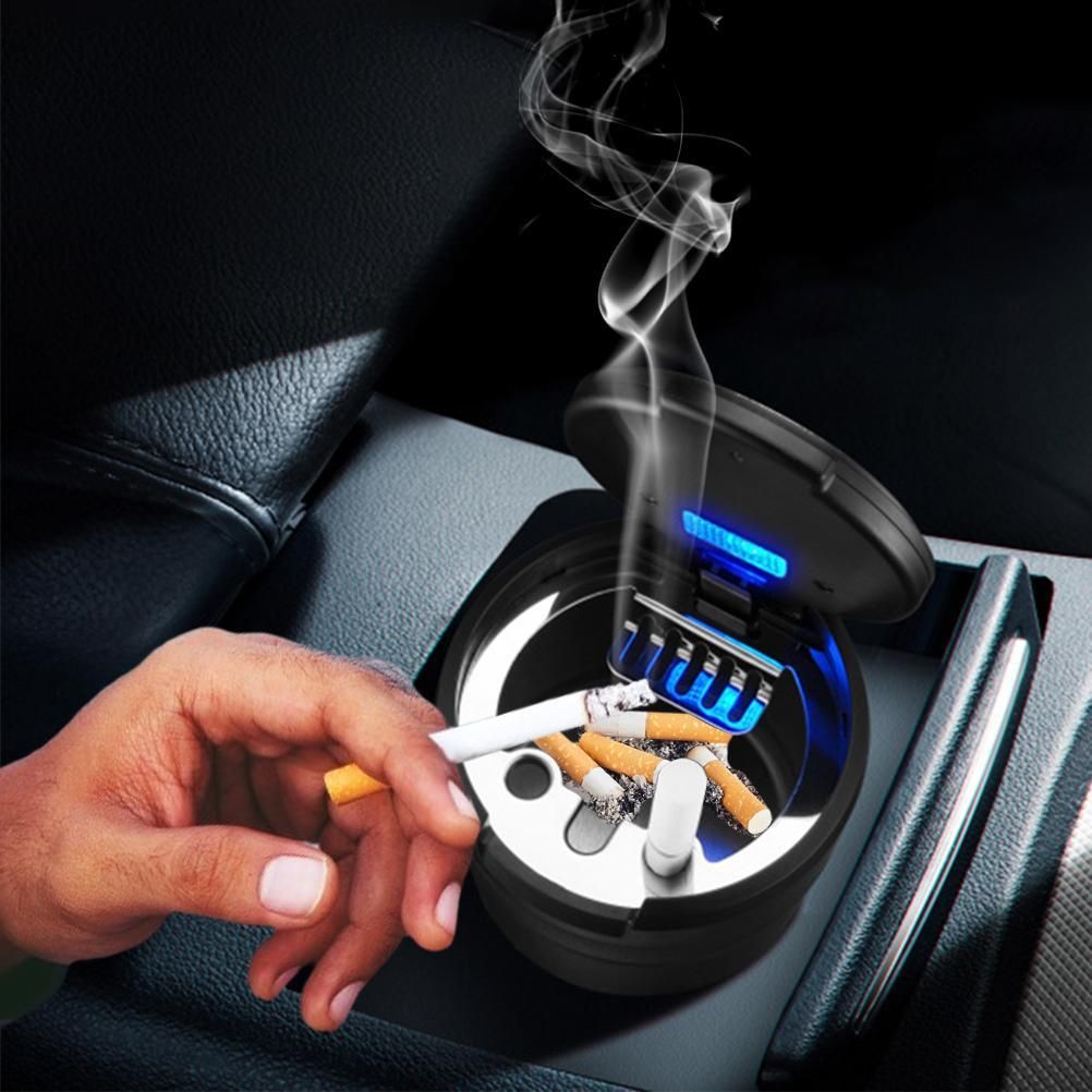 Car Ashtrays with Lid and LED Light Portable Ashtray for Car Mini Car Trash Can Waterproof for Outdoor Travel Home Use โ image 3