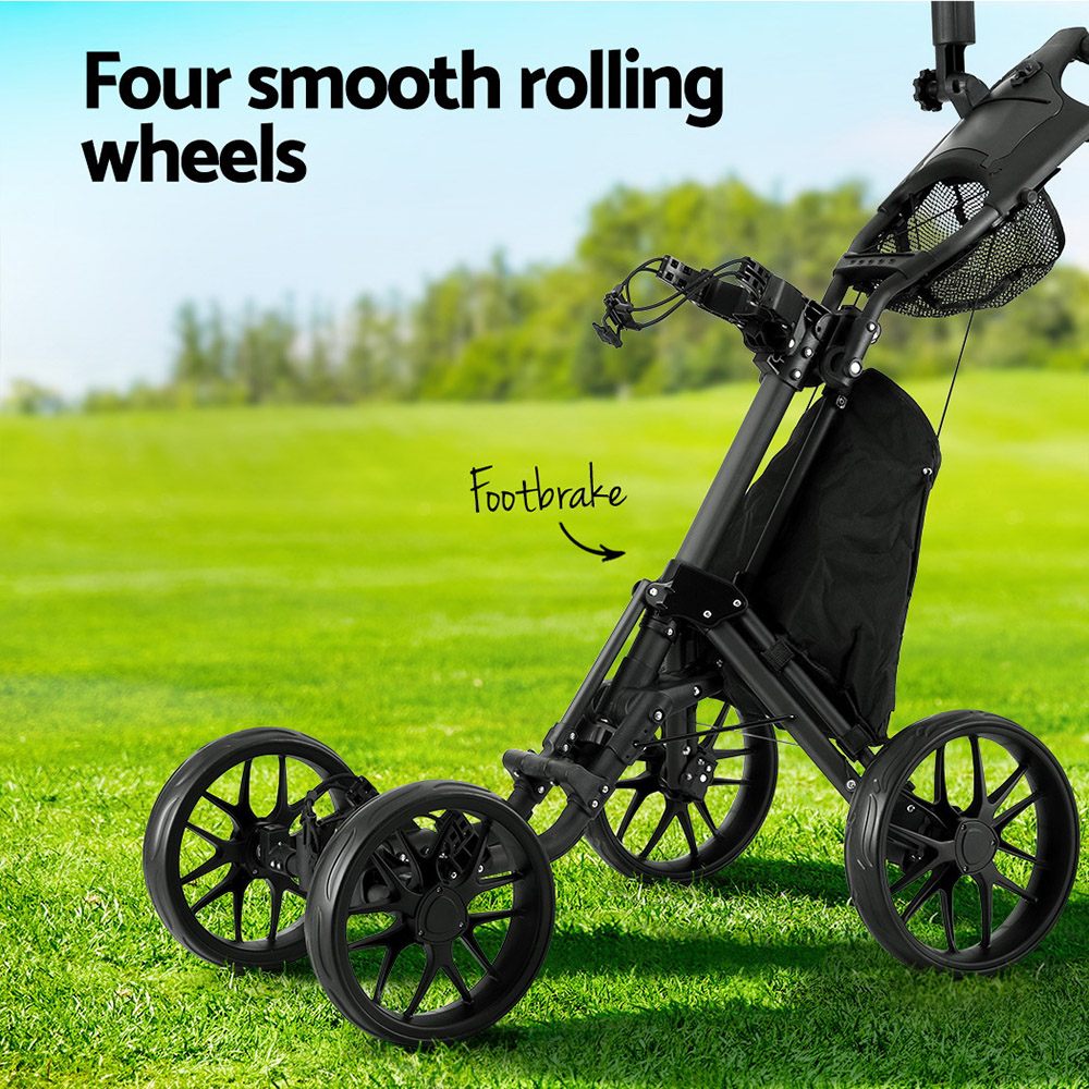 Everfit Golf Buggy Foldable Trolley Golf Cart Wheels Umbrella Bottle Holder โ image 5