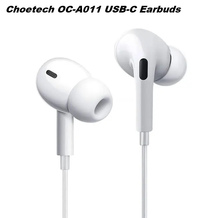 Choetech OC-A011 USB-C In-Ear Headphones 1.2m - White โ image 2