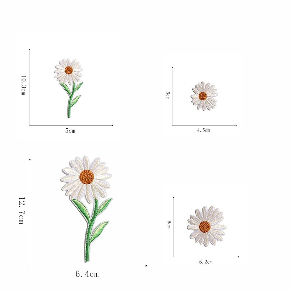 39PCS Flowers Embroidered Iron on Patches Butterfly Daisy Applique Decoration Sewing Patches for Cloting Bags Caps Jackets Hat Jean — image 2