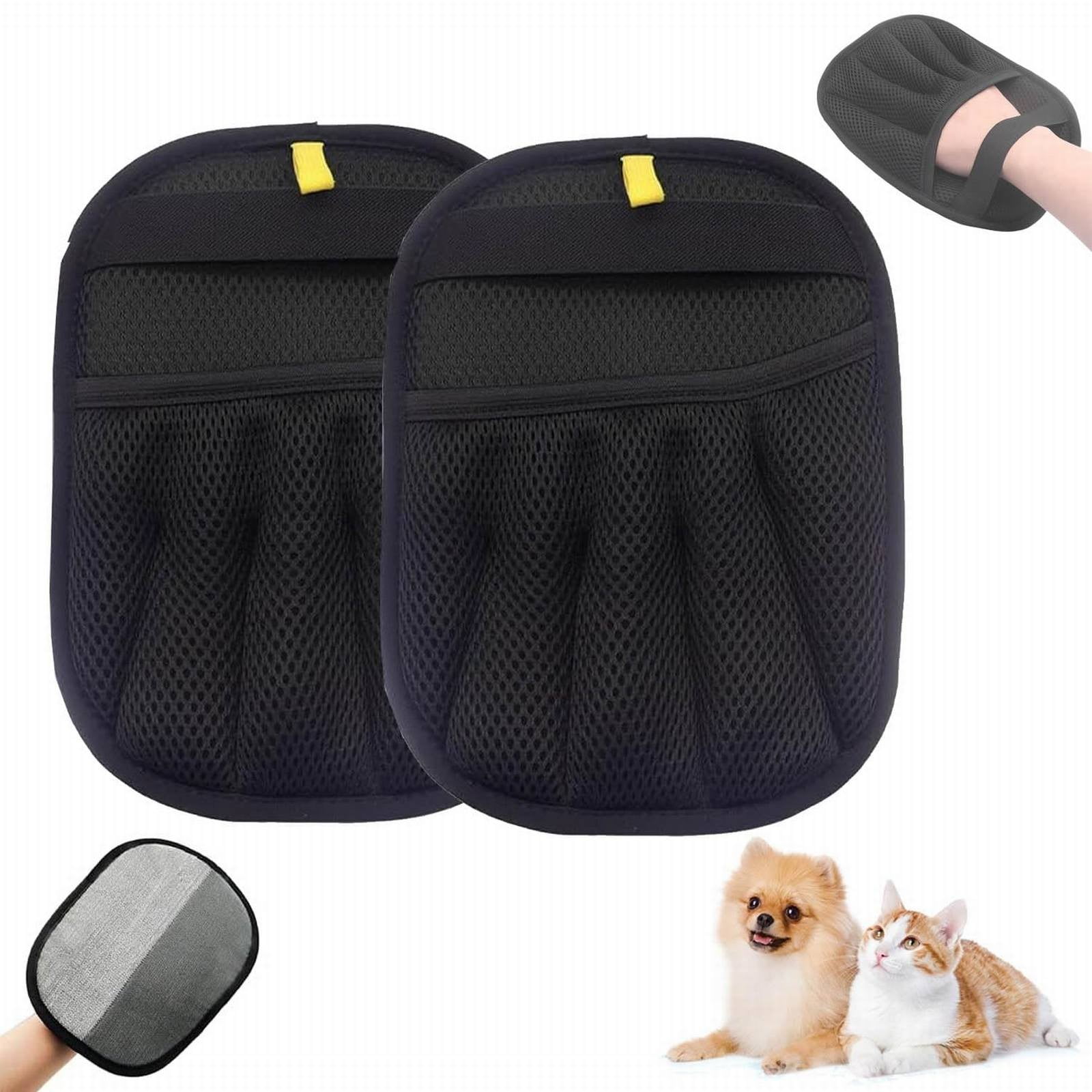 Pet Hair Removal Gloves, 1 Glove*2 Pet Hair Removal Glove Double Reusable Pet Hair Remover Electrostatic Gloves for Couch Furniture Clothing One Size*2 Black*2 â image 2