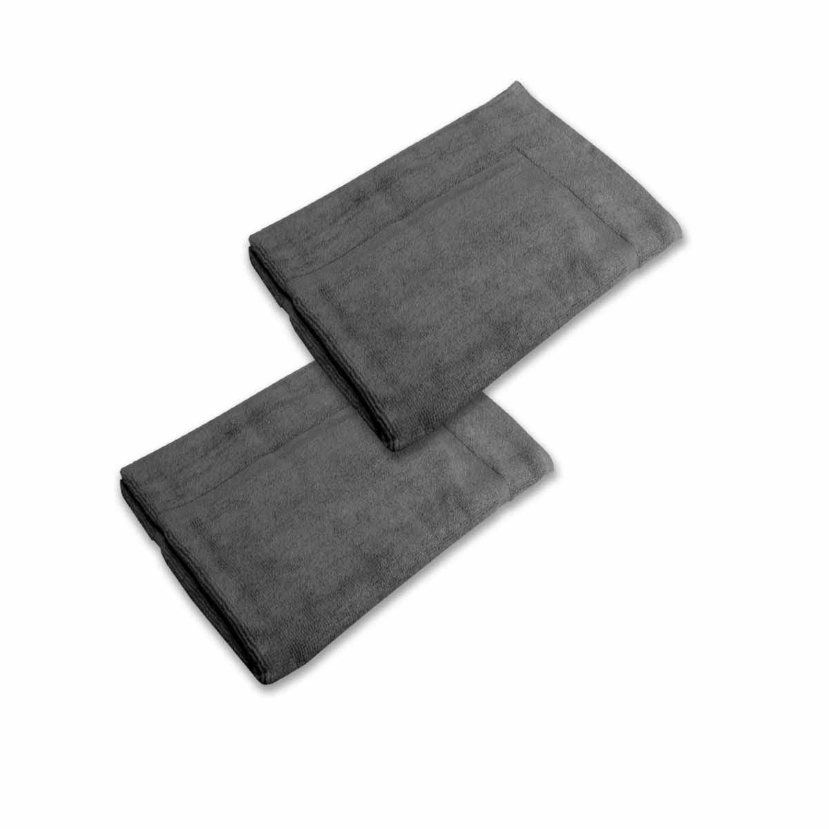 800GSM Set of 2 Cotton Bath Mats 50 × 70 cm Charcoal