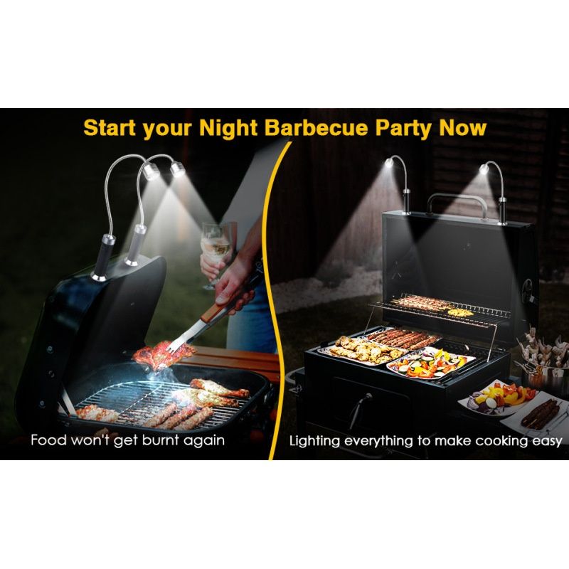 BBQ Grilling Accessories for Outdoor with Magnetic Base,360 Degree Flexible Neck, Water Heat Resistant,2 Pack
