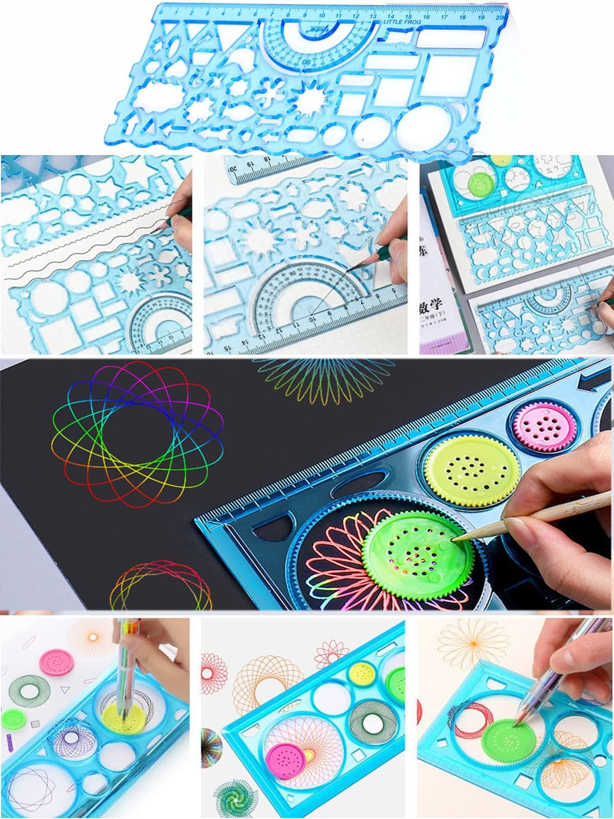3 Pcs Multifunctional Geometric Ruler for Drawing Tools School Supplies Rulers Versatile Measuring Tool: Clear Geometric Ruler — image 5