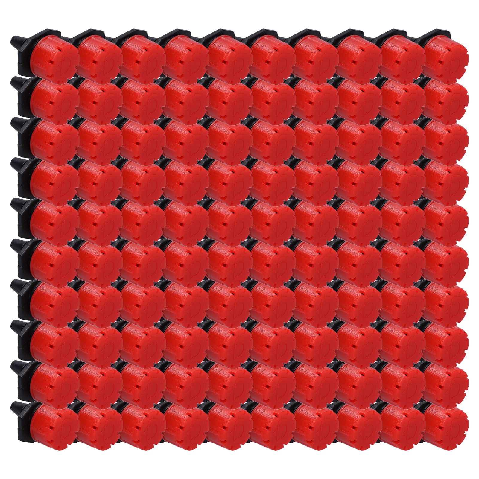 100Pcs 8 Hole Drip Irrigation Emitter Adjustable Drip Irrigation Sprinkler for Garden Greenhouse Courtyard Red — image 5