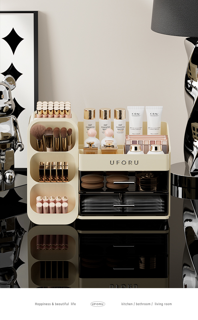 Spacious Cosmetic Organizer - Multi-Functional Vanity Storage for Lipsticks & Skincare (35x19x25cm) β image 4