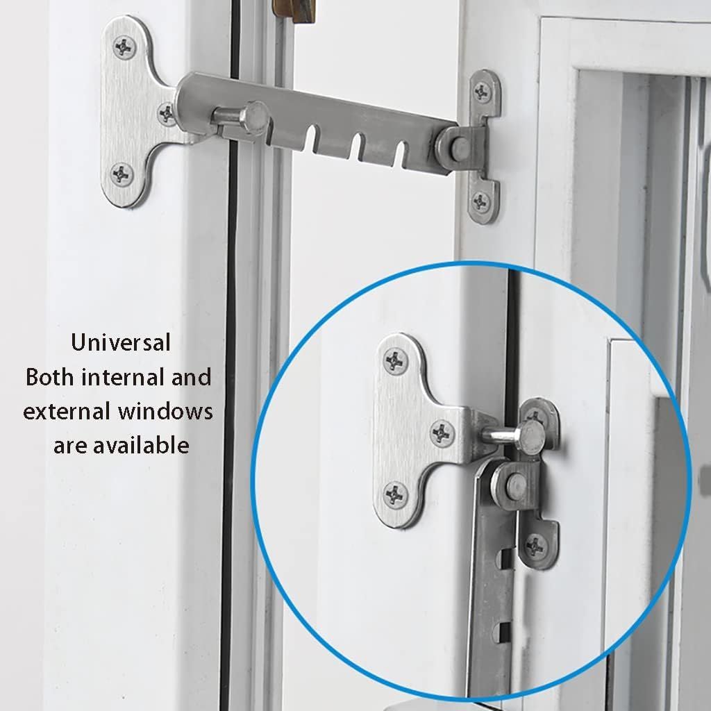 Window Restrictor Latch, Window Wind Hook, Adjustable Window Safety Locks,Suitable for Various Doors and Windows, 5 Slots — image 4