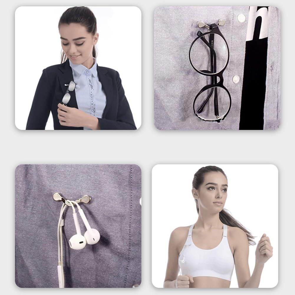 2 Pack Silver Magnetic Eyeglass Holder, Sunglasses Holder, Name tag Badge Holder, ID Badge for Men and Women for Clothes & Shirt โ image 3